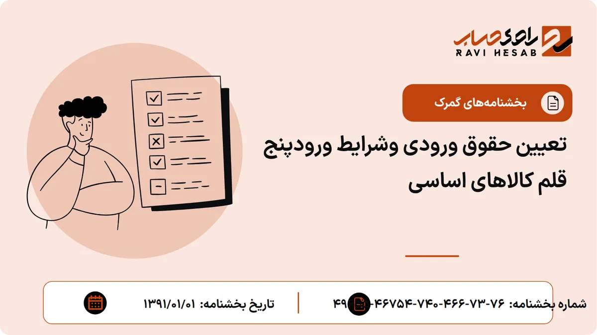 تعیین حقوق ورودی وشرایط ورودپنج قلم کالاهای اساسی