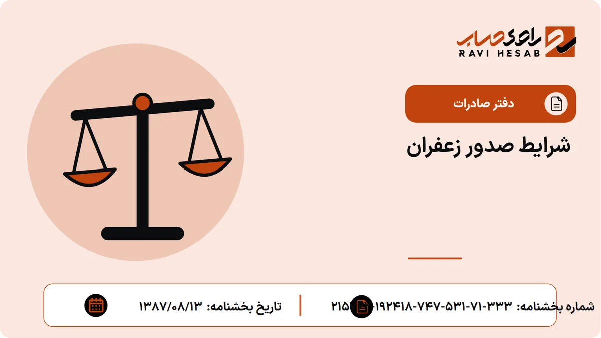 شرایط صدور زعفران