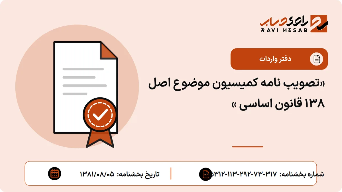 «تصویب نامه کمیسیون موضوع اصل 138 قانون اساسی »