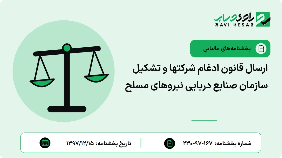 ارسال قانون ادغام شرکتها و تشکیل سازمان صنایع دریایی نیروهای مسلح