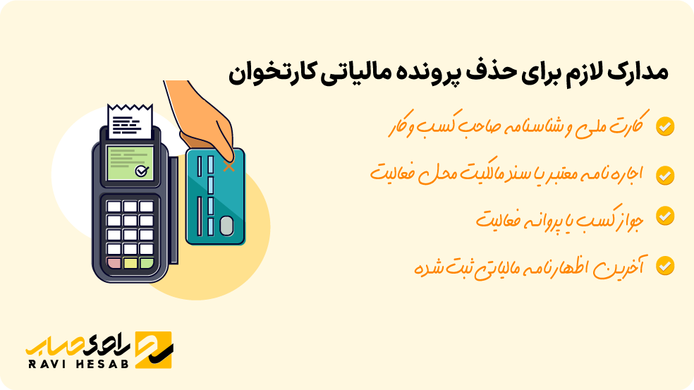 مدارک مورد نیاز برای حذف پرونده مالیاتی دستگاه کارتخوان