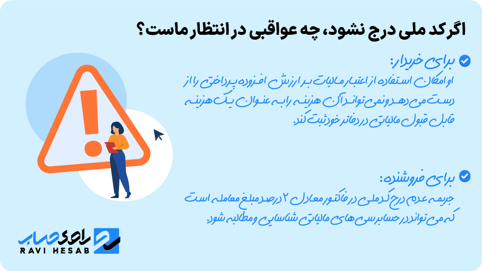 عواقب عدم درج کد ملی در فاکتور رسمی
