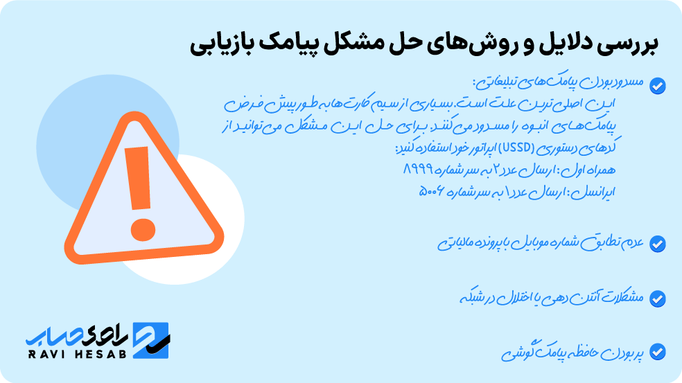 دلایل و روشهای حل مشکل پیامک بازیابی