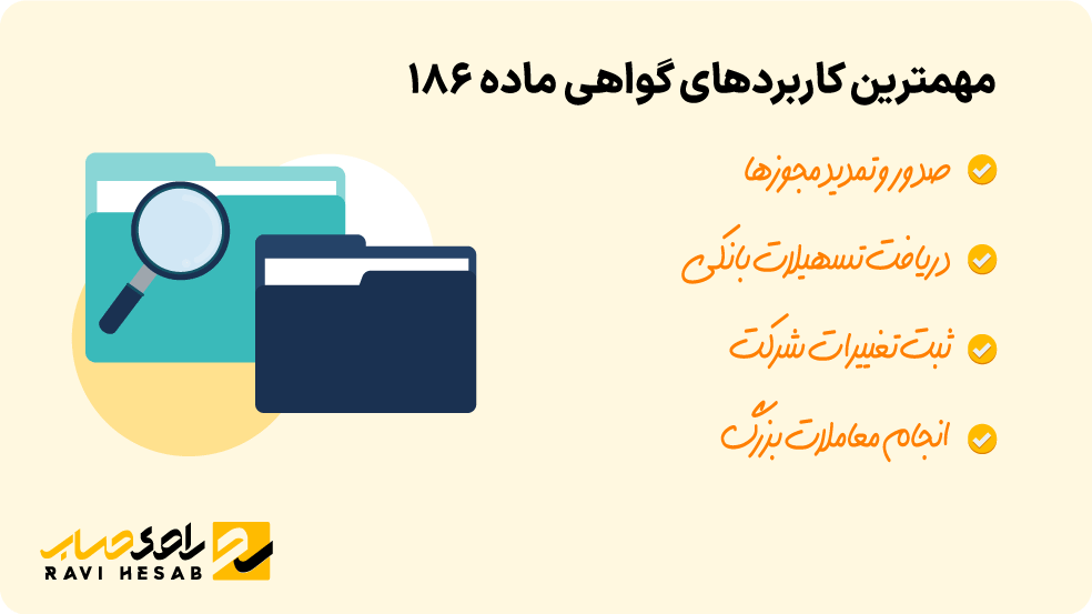 مهمترین کاربردهای گواهی ماده ۱۸۶